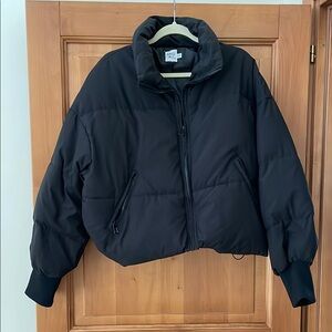 Black Cropped Puffer Jacket
